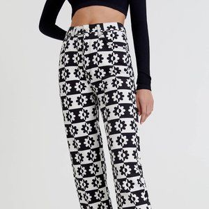 Pull & Bear Flower Gingham Jeans